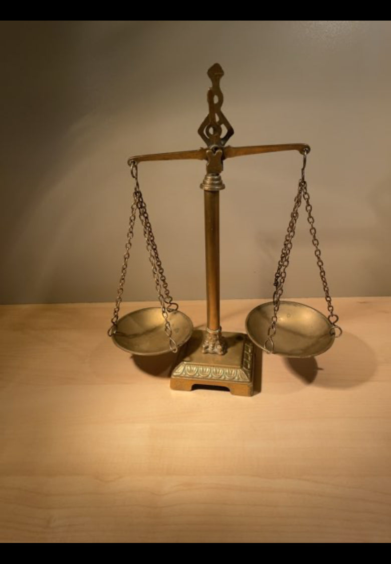 Antik messing vægt m. lodder